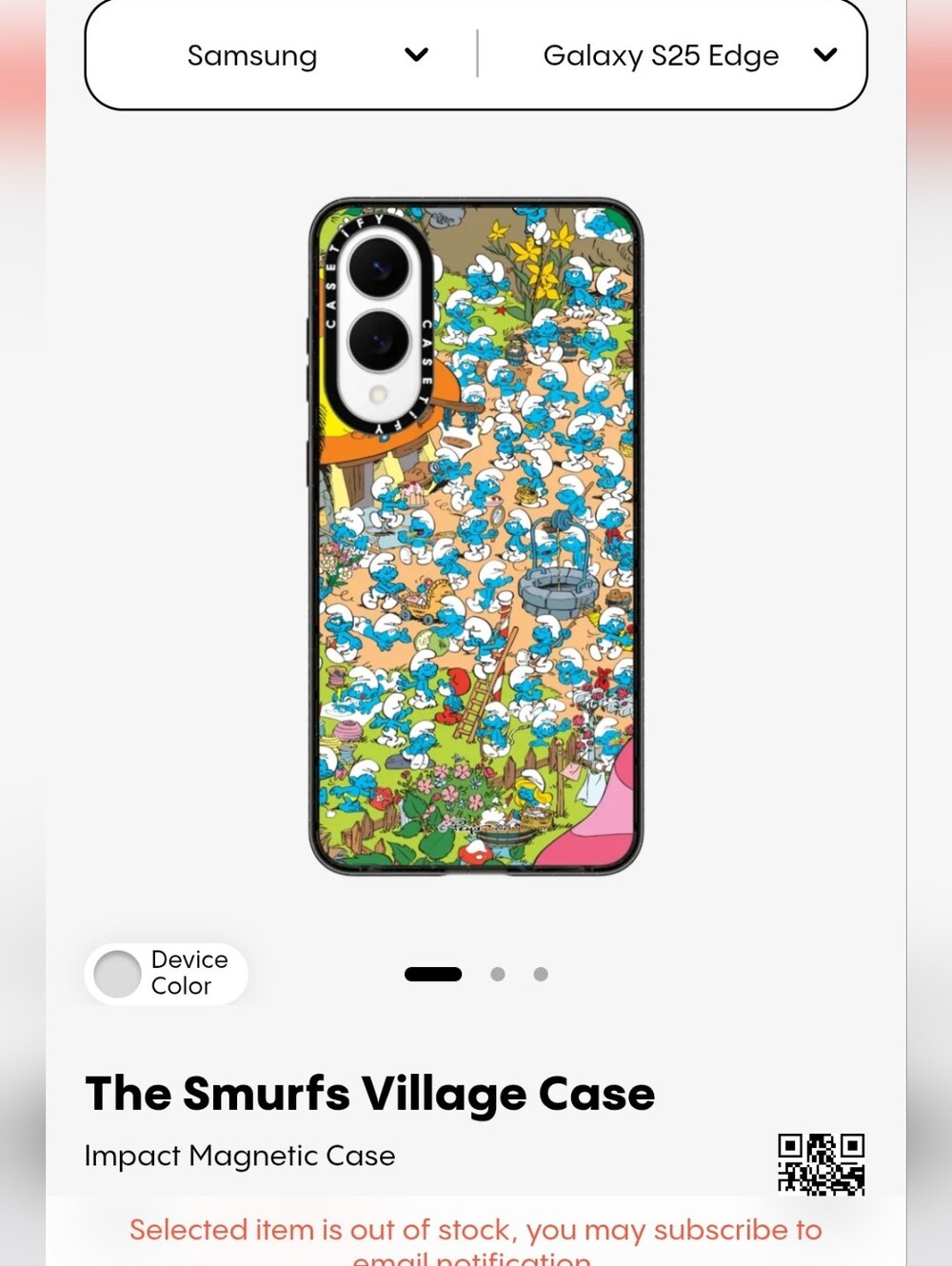 Casetify SMURFS LIMITED EDITION SAMSUNG 25 EDGE